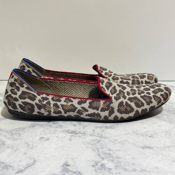 Rothy's "Mocha Spot" cheetah brown leopard print Loafers flats washable size 10 - Picture 5 of 9